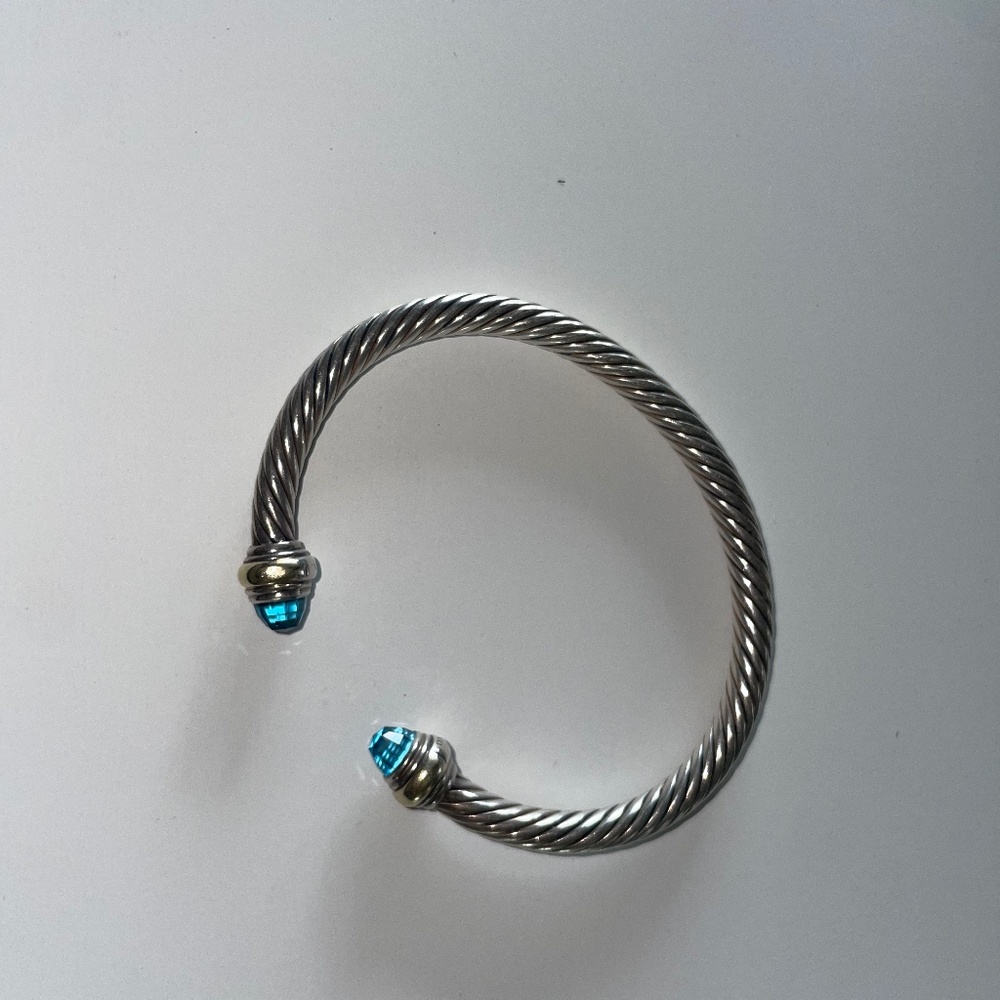 Cable Classics Color Bracelet with Blue Topaz and 14K Yellow Gold